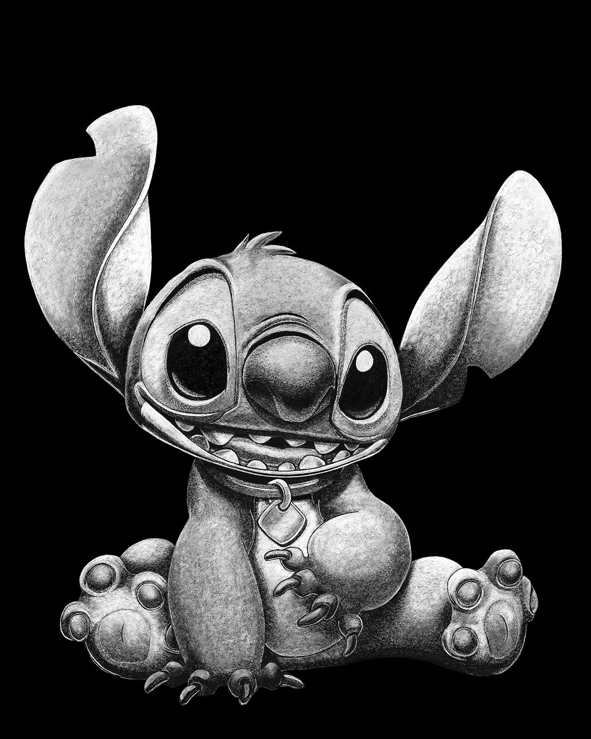 スティッチ　版画 Stitch (original scratchboard) — Artness! by Justin Brown